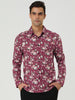Long Sleeve Aloha Hawaiian Palm Flower Print Shirt