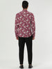 Long Sleeve Aloha Hawaiian Palm Flower Print Shirt