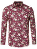 Long Sleeve Aloha Hawaiian Palm Flower Print Shirt
