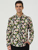 Long Sleeve Aloha Hawaiian Palm Flower Print Shirt