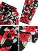 Long Sleeve Aloha Hawaiian Palm Flower Print Shirt