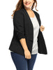 Women Plus Size 3/4 Sleeves Shawl Collar Blazer