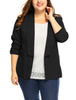 Women Plus Size 3/4 Sleeves Shawl Collar Blazer