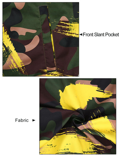 Casual Lightweight Floral Print Zipper Bomber Jacket