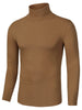Solid Color Turtleneck Pullover Long Sleeve Shirt
