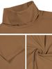 Solid Color Turtleneck Pullover Long Sleeve Shirt
