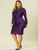 Shiny Keyhole Waist Twist Party Solid Plus Size Dress