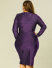 Shiny Keyhole Waist Twist Party Solid Plus Size Dress