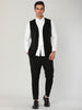 V Neck Sleeveless Two Pockets Button Solid Vest