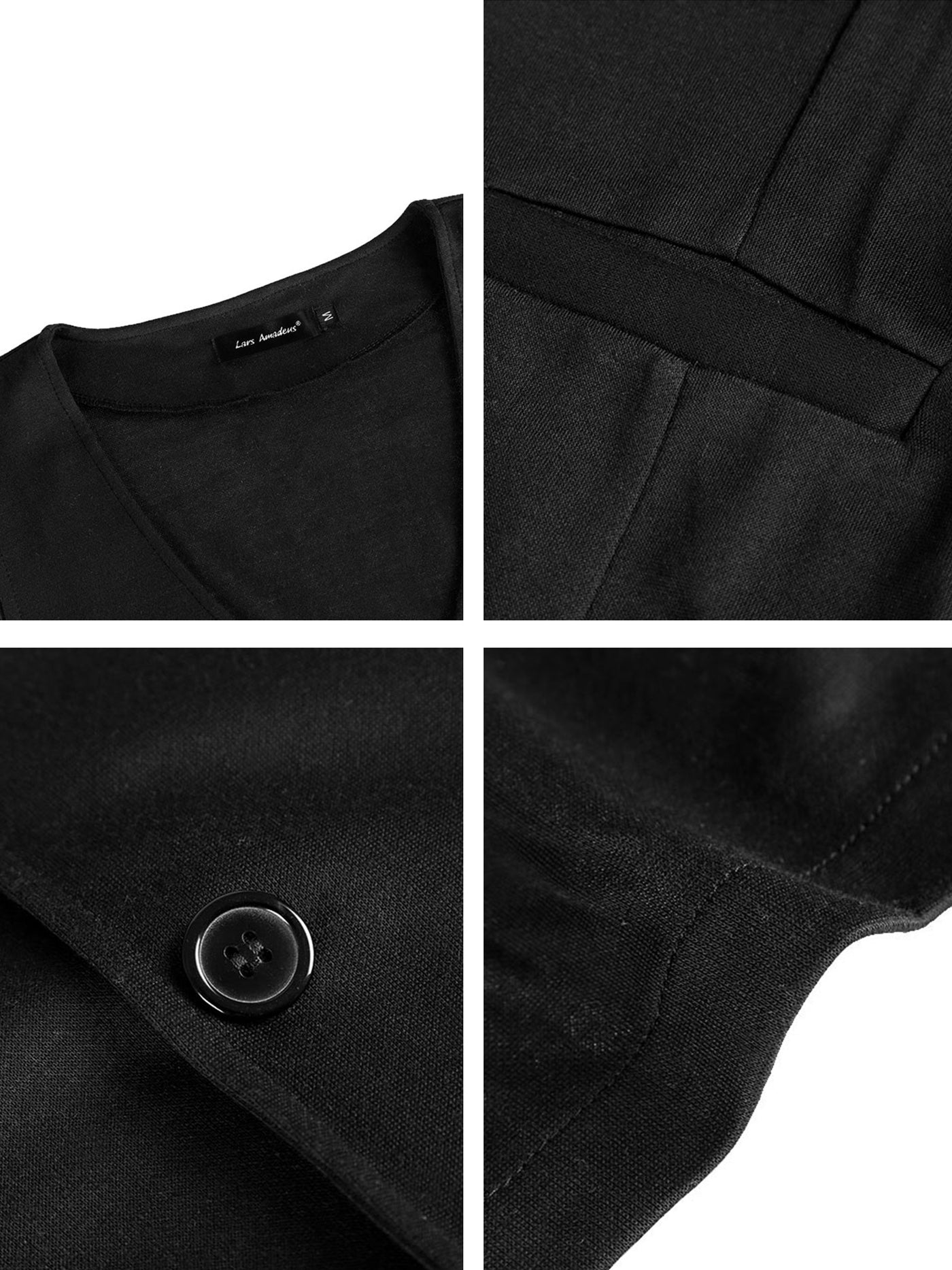 Bublédon V Neck Sleeveless Two Pockets Button Solid Vest
