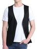 V Neck Sleeveless Two Pockets Button Solid Vest