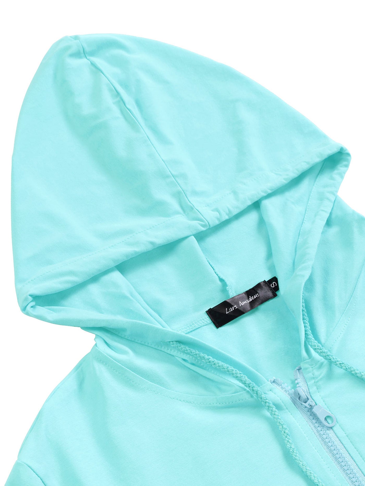 Bublédon Lightweight Solid Color Zip Up Short Sleeve Hoodies