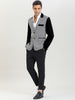 Smart Casual Notched Plaid Panel Button Blazer