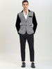 Smart Casual Notched Plaid Panel Button Blazer
