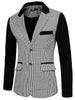 Smart Casual Notched Plaid Panel Button Blazer
