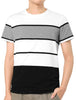 Color Block Striped Round Neck Short Sleeve T-shirt