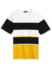 Color Block Striped Round Neck Short Sleeve T-shirt