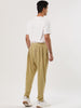 Solid Color Elastic Waist Slant Pockets Harem Pants