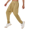 Solid Color Elastic Waist Slant Pockets Harem Pants