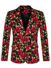 Lightweight Floral Print One Button Prom Suit Blazer