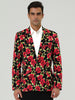 Lightweight Floral Print One Button Prom Suit Blazer