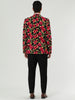 Lightweight Floral Print One Button Prom Suit Blazer