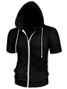Lightweight Solid Color Zip Up Short Sleeve Hoodies