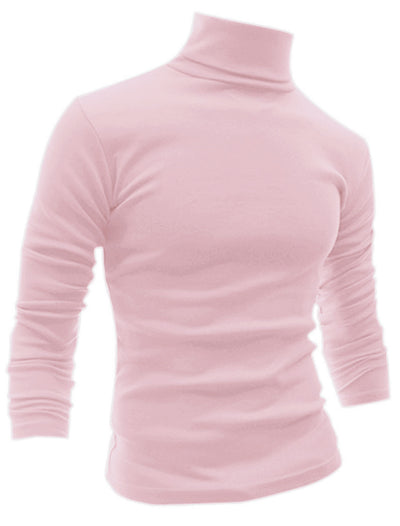 Casual Solid Turtleneck Pullover Long Sleeve Shirt