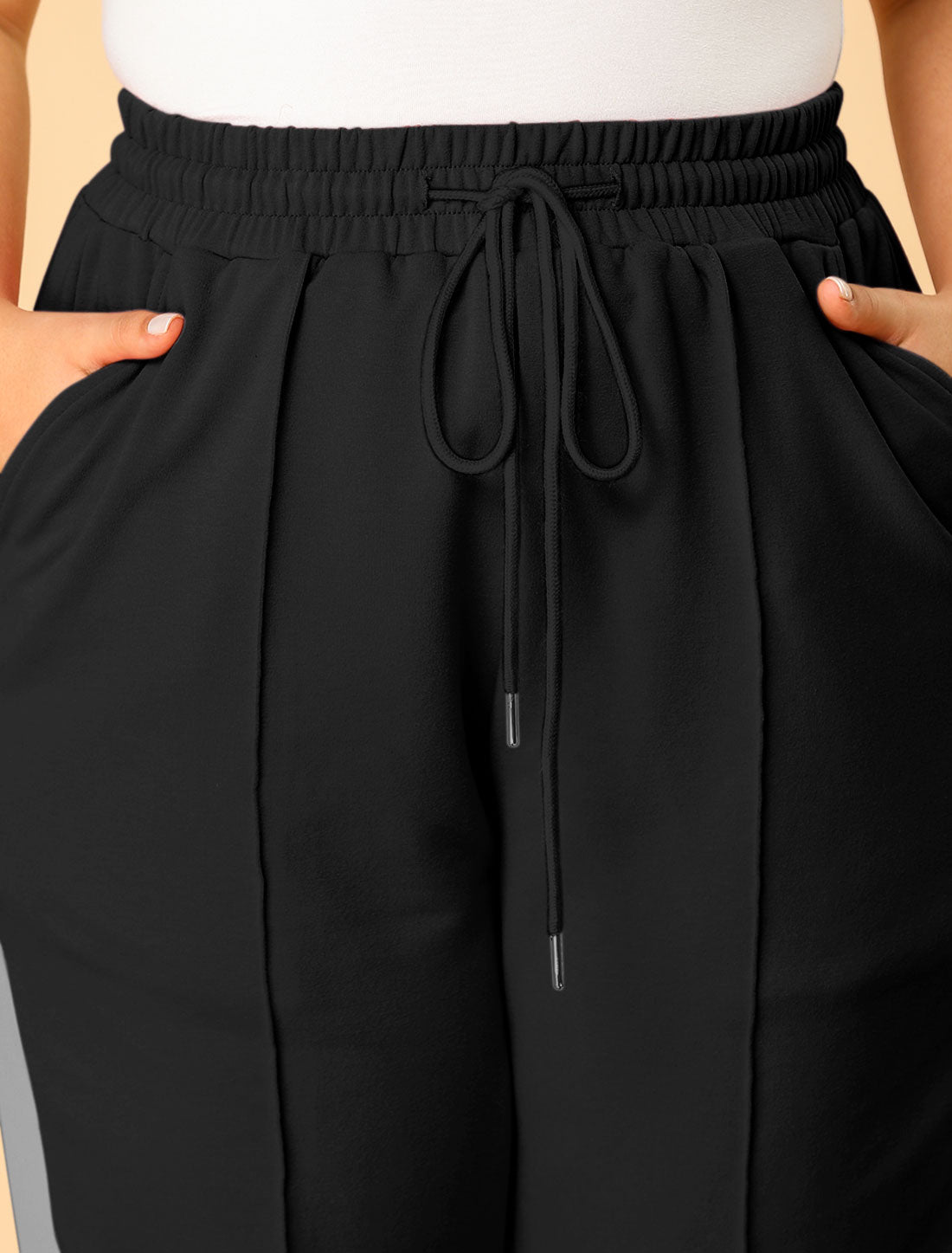 Bublédon Plus Size Sweatpants Elastic Waist Contrast Color Lounge Jogger Pants