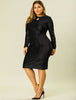 Shiny Keyhole Waist Twist Party Solid Plus Size Dress
