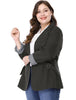 Spandex X Line Notched Lapel Long Sleeve Blazer