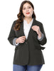 Spandex X Line Notched Lapel Long Sleeve Blazer