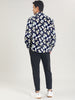 Long Sleeve Aloha Hawaiian Palm Flower Print Shirt