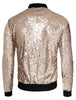 Sequin Varsity Long Sleeve Zipper Bomber Jacket