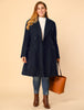 Plus Size Notched Lapel Double Breasted Winter Long Coat