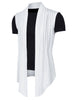 Casual Open Front Irregular Hem Plain Cardigan Vest