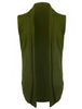 Casual Open Front Irregular Hem Plain Cardigan Vest