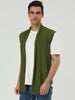 Casual Open Front Irregular Hem Plain Cardigan Vest