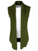 Casual Open Front Irregular Hem Plain Cardigan Vest