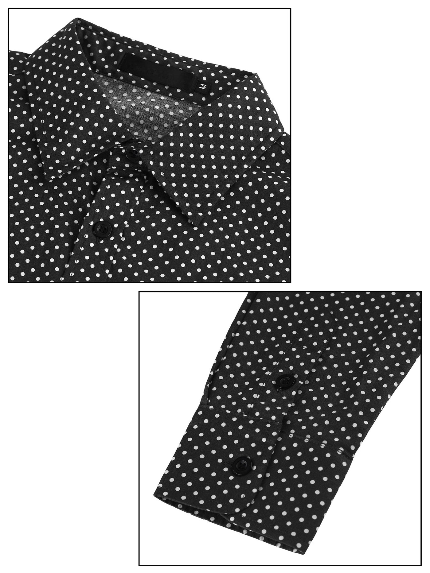 Bublédon Smart Casual Long Sleeve Polka Dots Button Shirt
