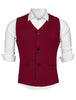 V Neck Sleeveless Two Pockets Button Solid Vest