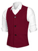 V Neck Sleeveless Two Pockets Button Solid Vest
