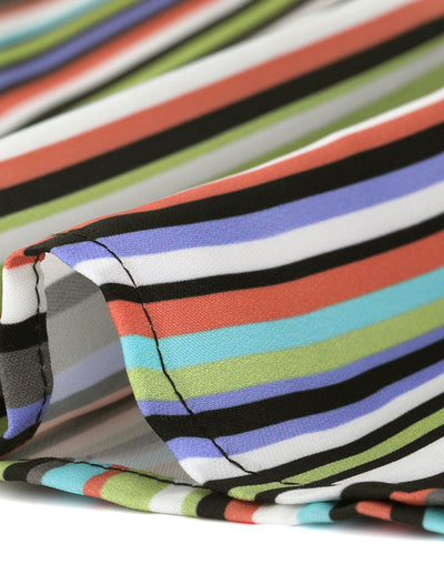 Polyester H Line Vertical Stripe Long Sleeve Shirt