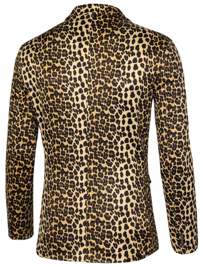 Retro Leopard Printed Luxury Notched Lapel Blazer