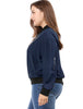 Plus Size Contrast Trim Zipper Pocket Bomber Jacket