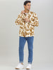 Long Sleeve Aloha Hawaiian Palm Flower Print Shirt