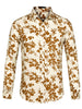Long Sleeve Aloha Hawaiian Palm Flower Print Shirt
