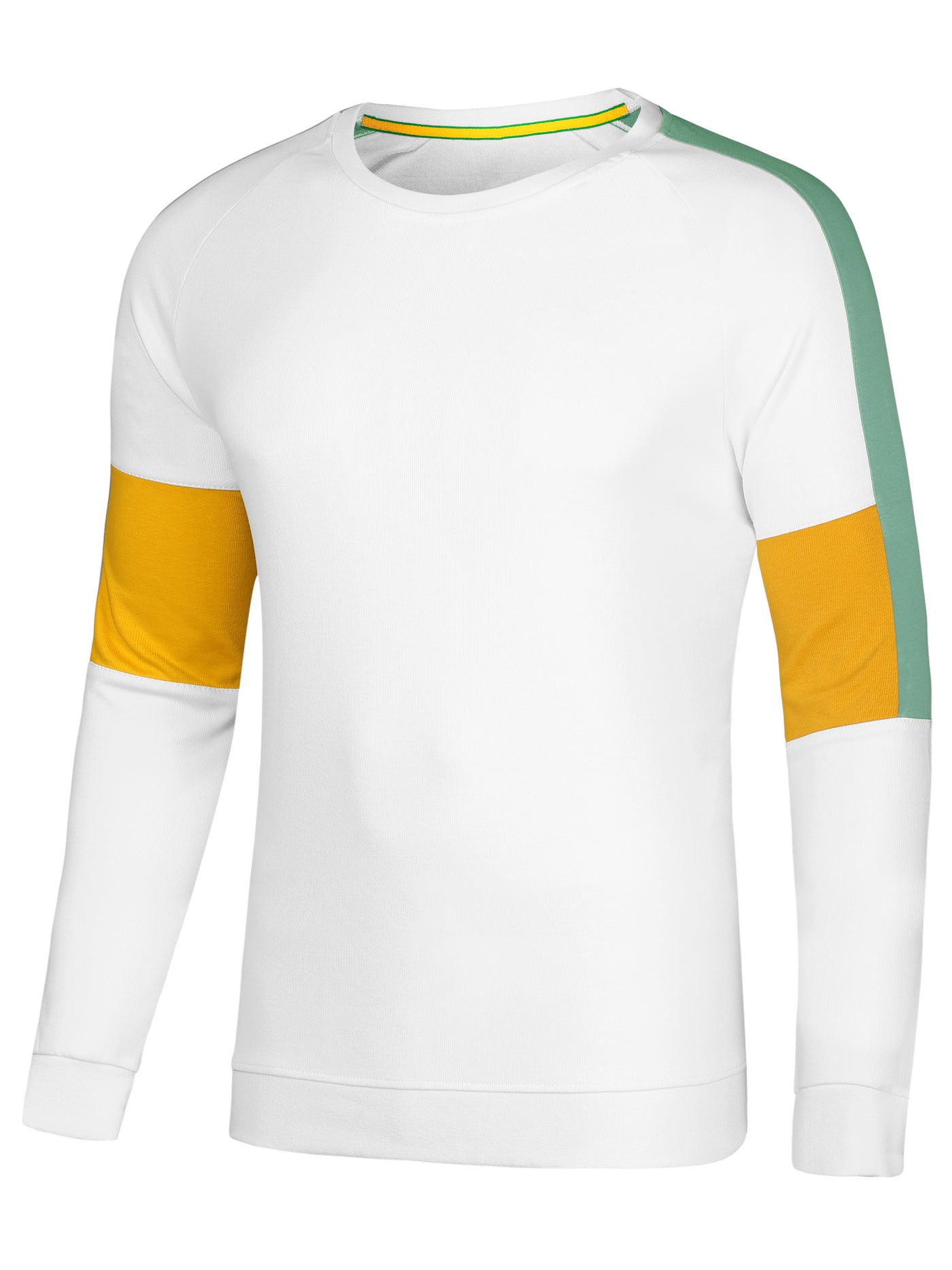 Bublédon Color Block Crew Neck Pullover Long Sleeve Shirt