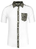 Summer Pocket Short Sleeve Button Floral Print Shirt