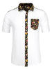 Summer Pocket Short Sleeve Button Floral Print Shirt